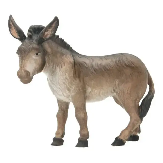 Ane et boeuf : crèche de Noël en bois Ulrich 15 cm