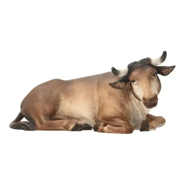 Ane et boeuf : crèche de Noël en bois Ulrich 15 cm