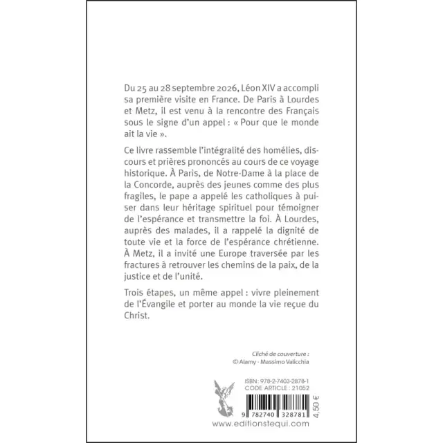 « Vous êtes les saints de France » - Discours et homélies - Voyage apostolique en France 25-28 septembre 2026