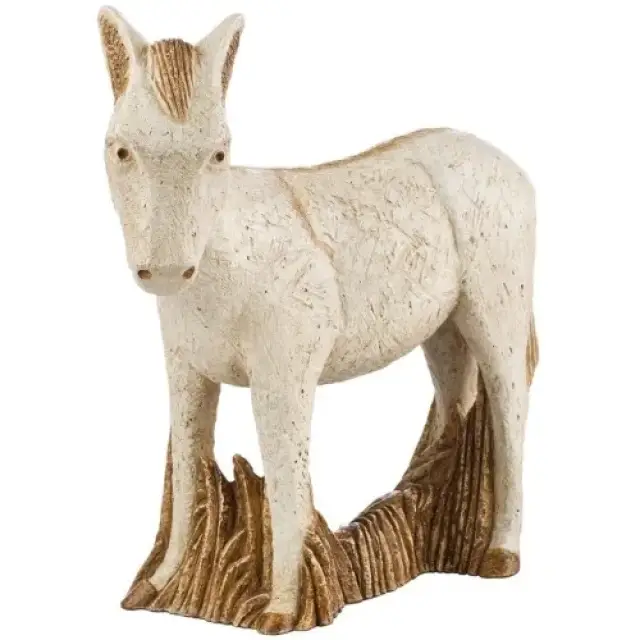 Ane - H 28 cm - Blanc et doré